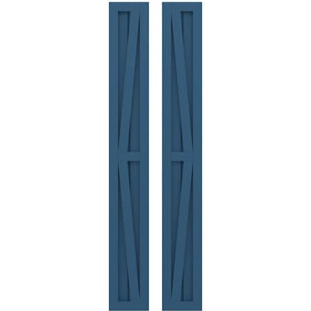 Americraft 2-Board Wood 2 Equal Panel Frmd Board-n-Batten Shutters W/ Dubl Z-Bar, ARW102BF207X46HBH